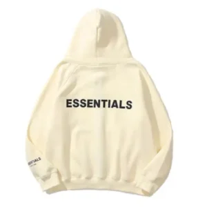 Beige Fog Zip Up Essentials Hoodie