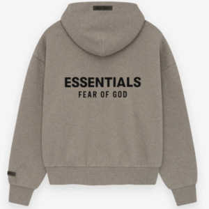 Essentials Classic Full Zip-Up Hoodie Brown