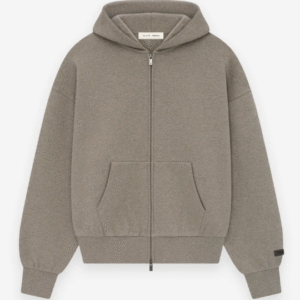 Essentials Classic Full Zip-Up Hoodie Brown